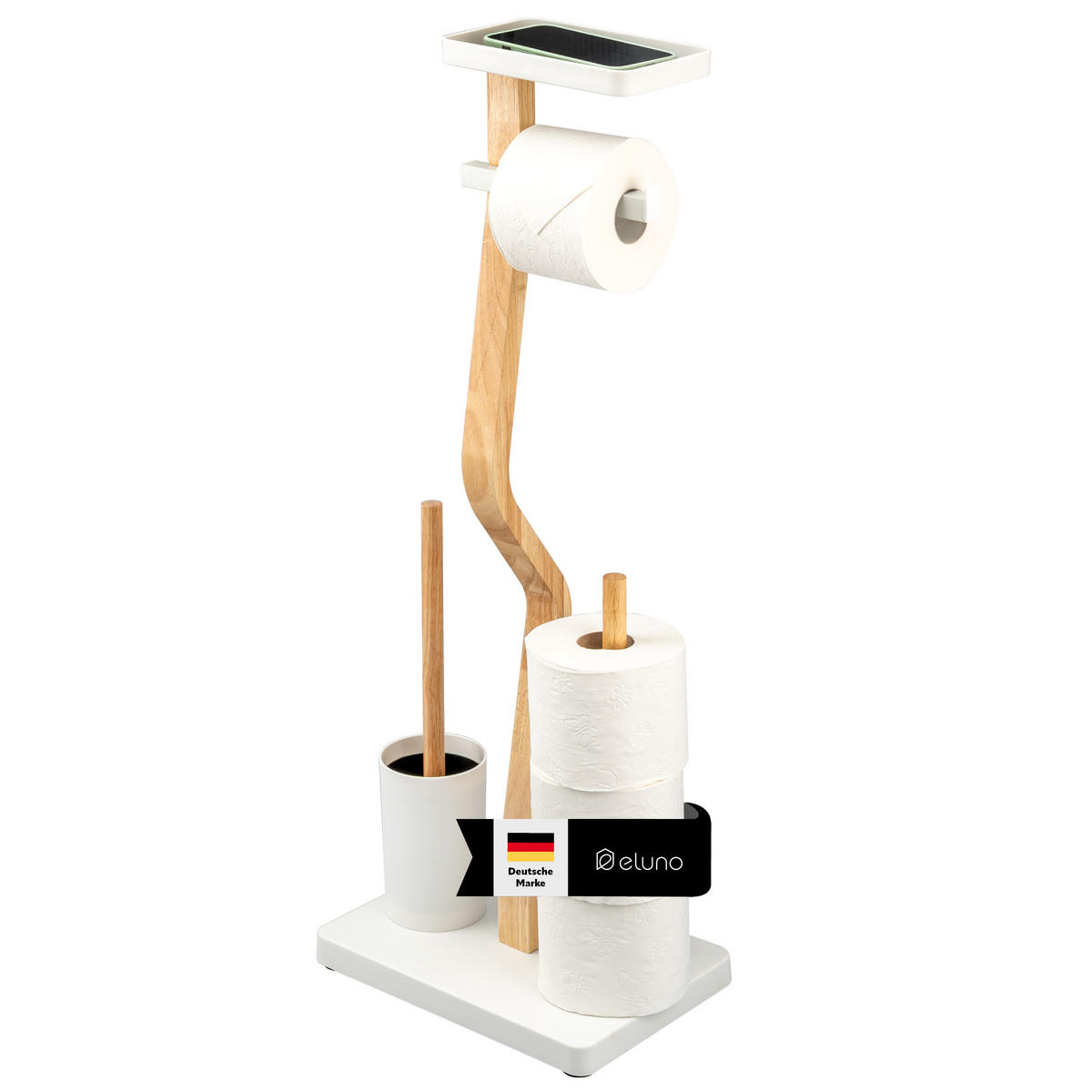 STAND-WC-GARNITUR 4IN1, weiß - Weiß, Holz (30/80/20cm) - eluno