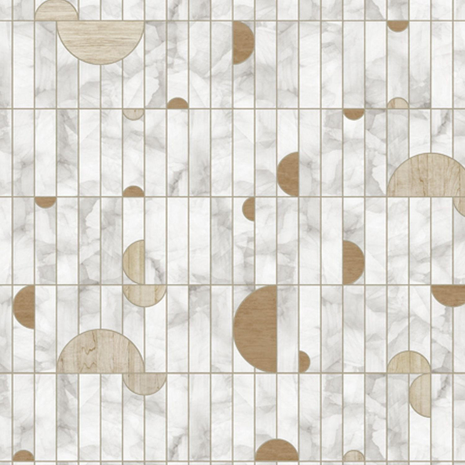 FOTOTAPETE geometrische Formen 424 x 280 cm - Grau, Papier (424/280cm) - Sanders & Sanders