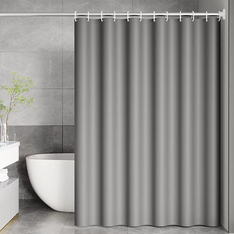 DUSCHVORHANG Grau 80 x 180 cm Polyester schimmelresistent wasserdicht maschinenwaschbar Badewanne - Grau, Kunststoff (80/180cm) - MCBOSON