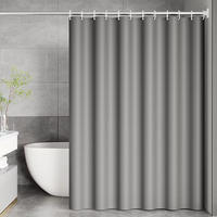 DUSCHVORHANG Grau 80 x 180 cm Polyester schimmelresistent wasserdicht maschinenwaschbar Badewanne - Grau, Kunststoff (80/180cm) - MCBOSON