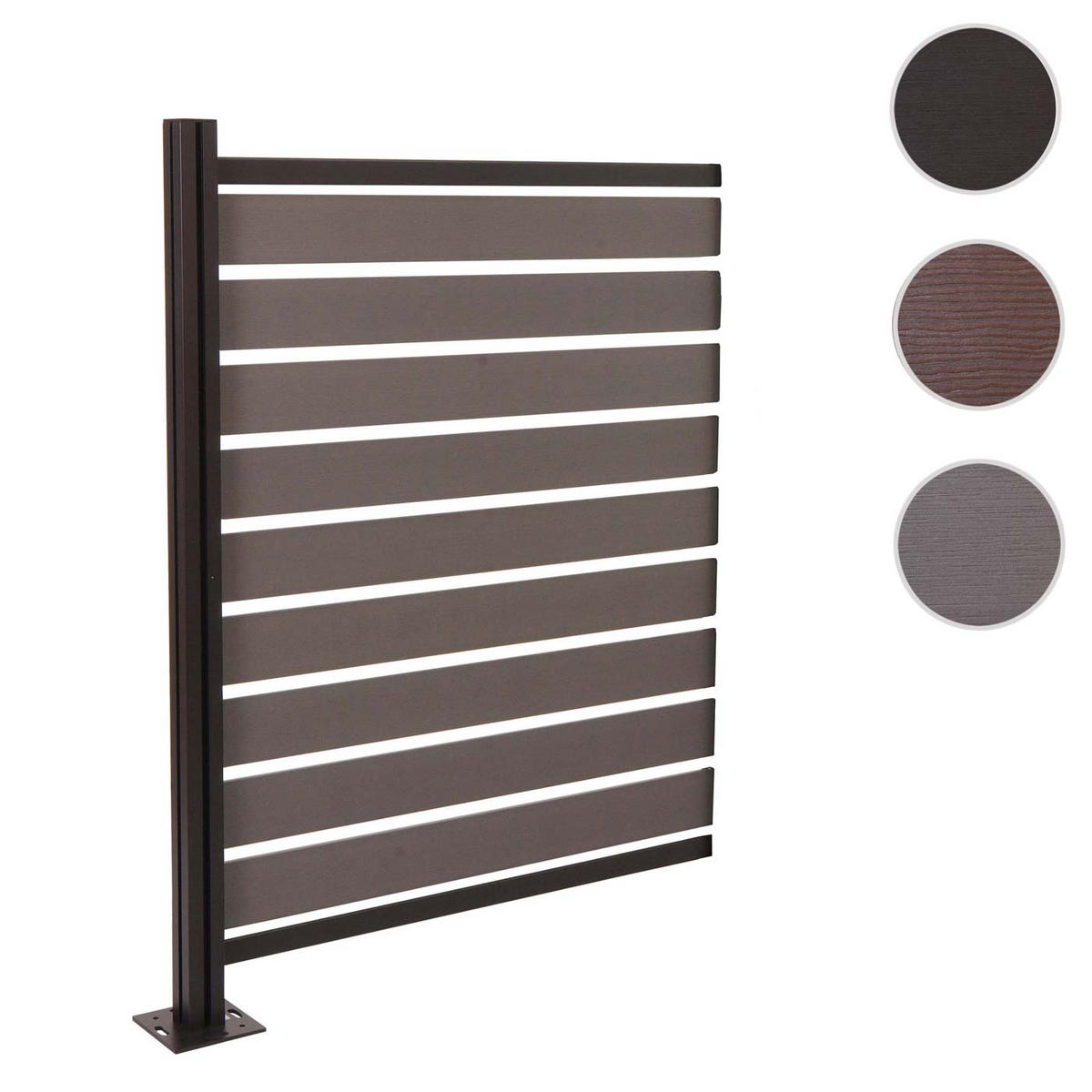 ALU MÜLLTONNEN-ZAUN Grau - Grau, Metall (100/130/6cm) - MCW