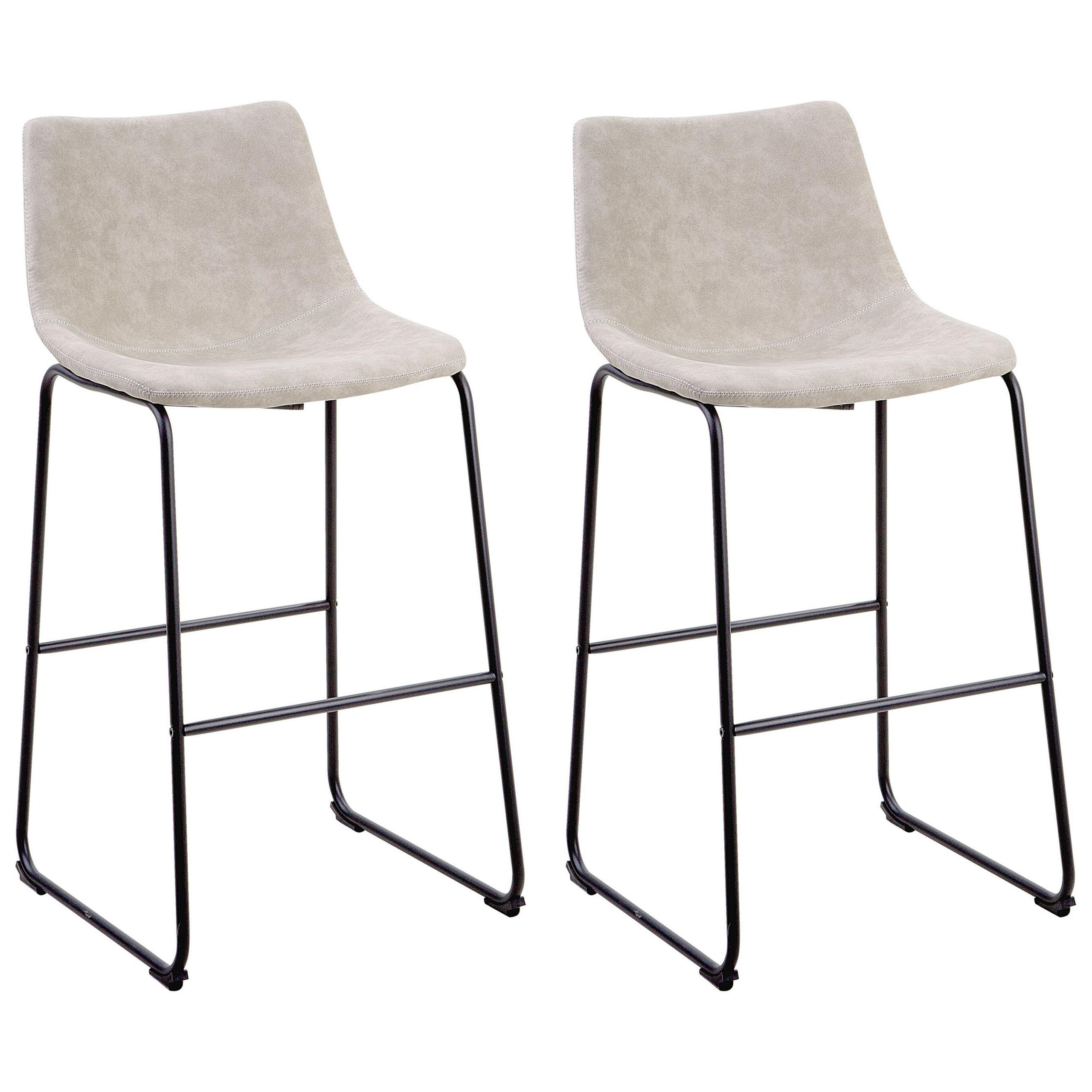 BARSTUHL 2er-Set Polsterbezug Beige Franks - Beige, Textil/Metall (46/99/46cm) - Beliani