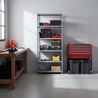 SCHRAUBREGAL PANDA TALL | HxBxT 200x100x40cm | 6 Fachböden | Fachlast 75kg | Grau - Grau, Metall (100/200/40cm) - PROREGAL