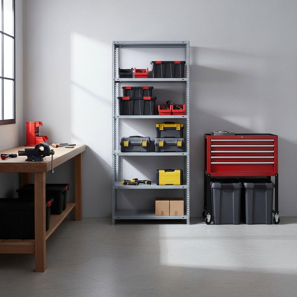 SCHRAUBREGAL PANDA TALL | HxBxT 200x100x40cm | 6 Fachböden | Fachlast 75kg | Grau - Grau, Metall (100/200/40cm) - PROREGAL