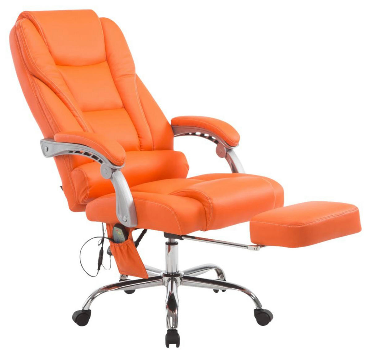 CHEFSESSEL Lederlook orange - Orange, Textil/Metall (68/118/64cm) - CLP