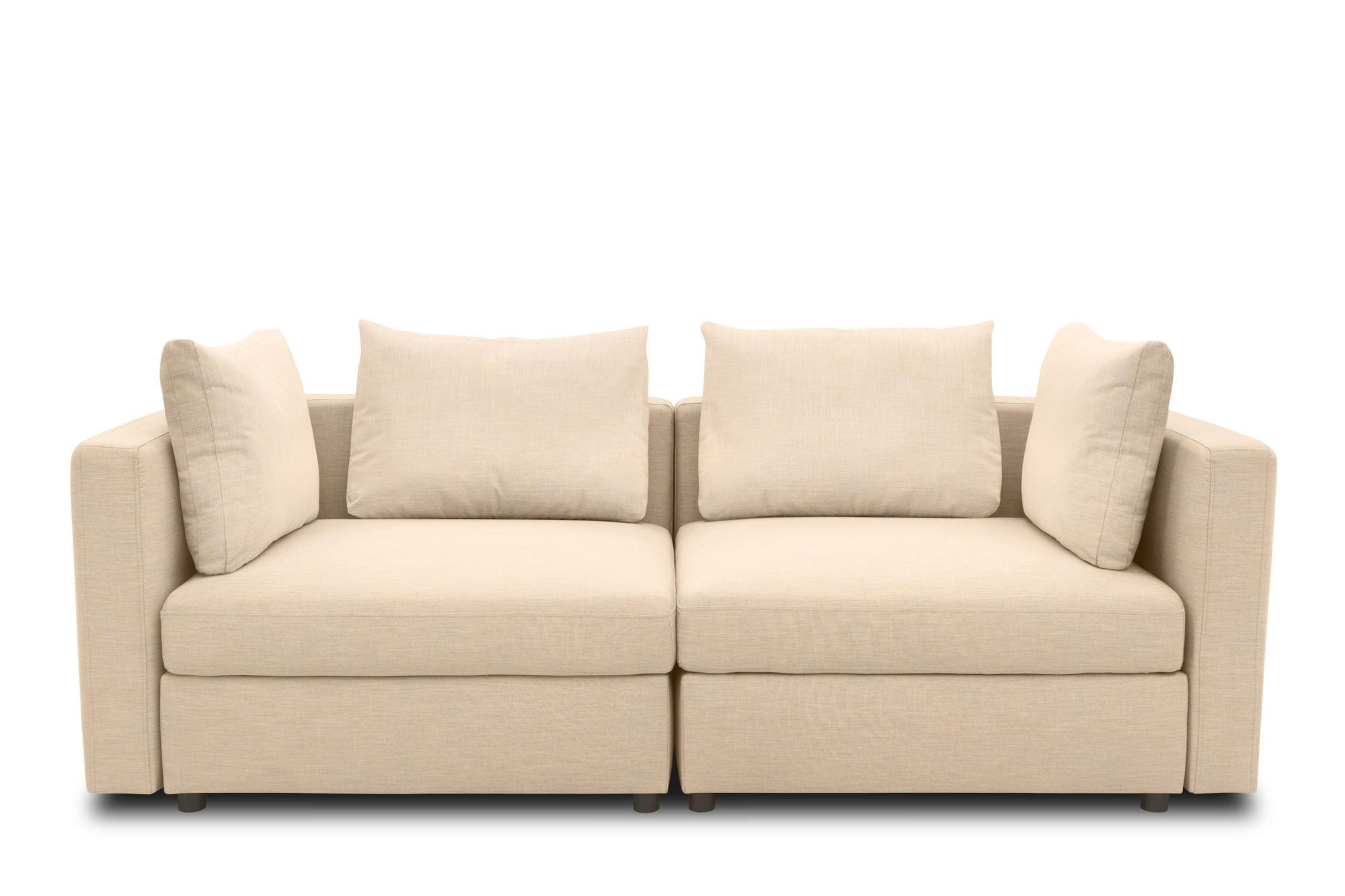 GARTENLOUNGE-SOFA 2-Sitzer Bozhana 220x67x96 mit Outdoorbezug in beige - Beige, Kunststoff (220/67/96cm) - 58aufmkessel
