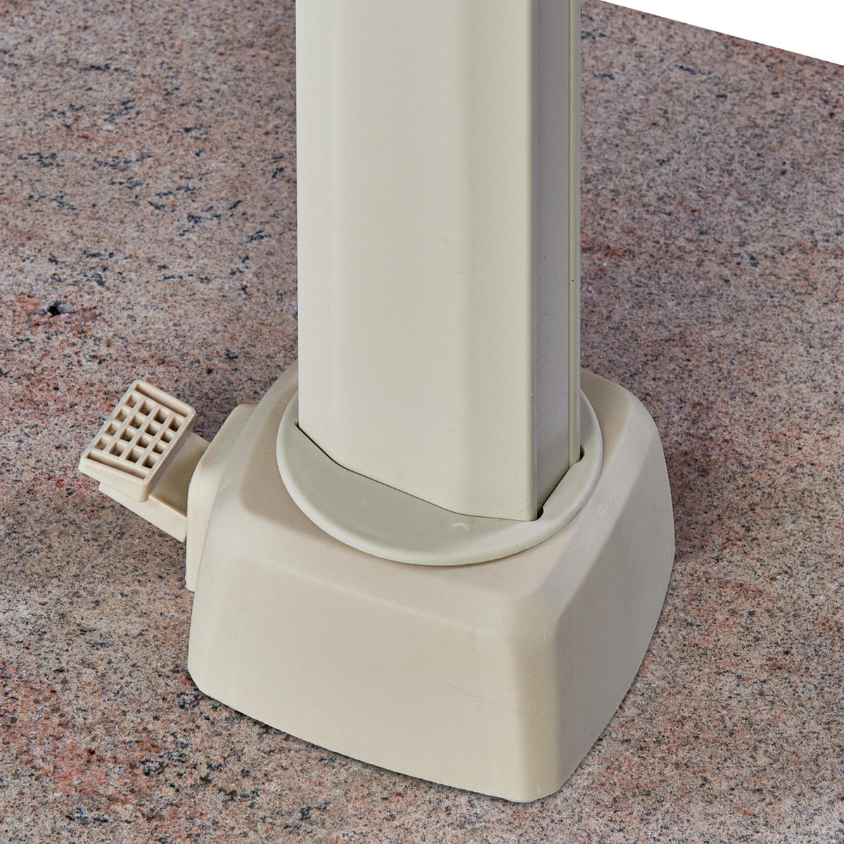 AMPELSCHIRM rechteckig 4 x 3 m Challenger T¹ Premium 360° kippbar natur/sand - Creme, Metall (300/400cm) - Platinum