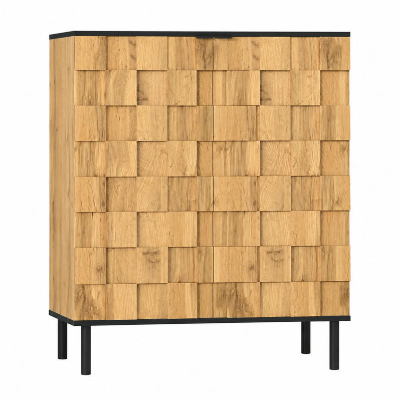 SCHUHSCHRANK 2-türig 80 x 35 x 91,5 cm Holzoptik Natur - Braun, Holz (35/91.5/80cm) - Beauniv
