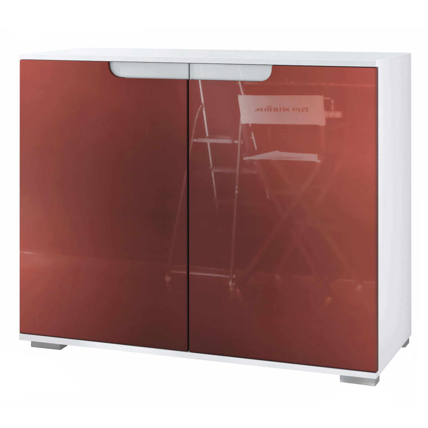 KOMMODE Sylt Bordeaux Hochglanz - Bordeaux, Holzwerkstoff (92.5/75.5/35cm) - Vladon