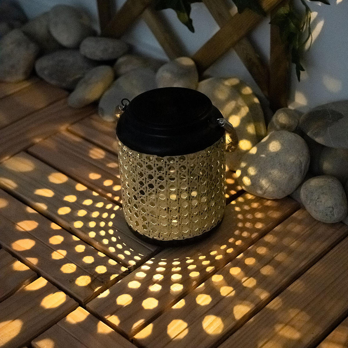 LED AUSSENLEUCHTE Bambusoptik Braun Hängend - Braun, Holz (12/12/30cm) - Globo Lighting