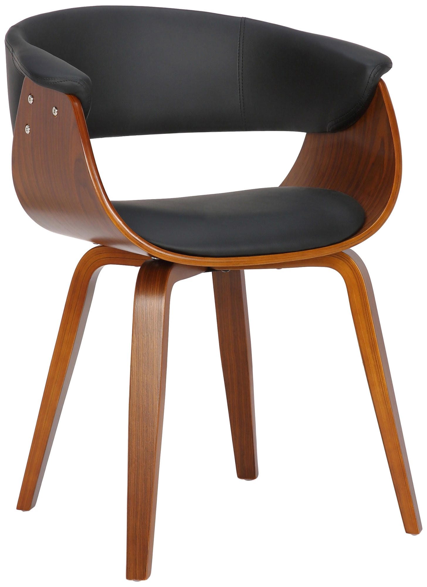 STUHL 2er Set Holz Schwarz - Walnussfarben/Schwarz, Holz/Textil (60/75/55cm) - CLP