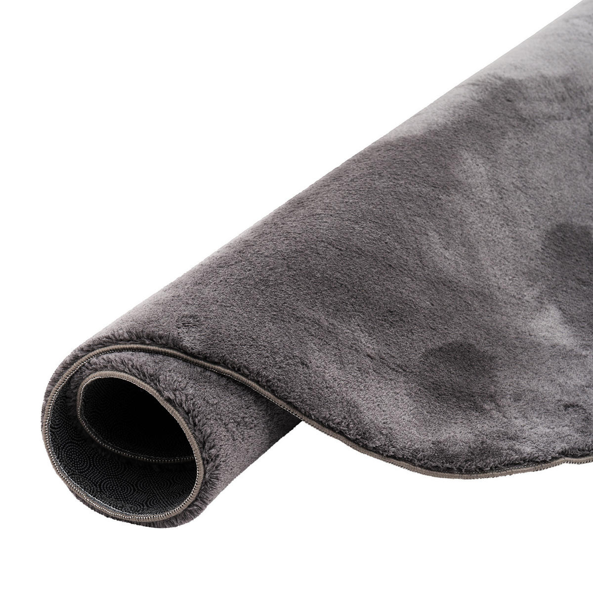 KINDER SUPER SOFT FELLTEPPICH PEARL KIDS RUND - Anthrazit, Textil (200/200cm) - Pergamon