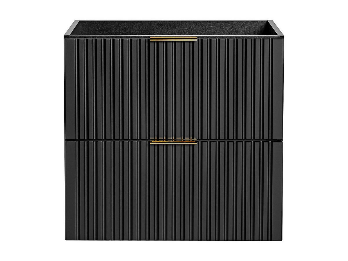 WASCHBECKENUNTERSCHRANK hängend - Streifenoptik - Schwarz - 60 cm - ZEVARA - Schwarz, Holz (60/57/46cm) - Vente-Unique