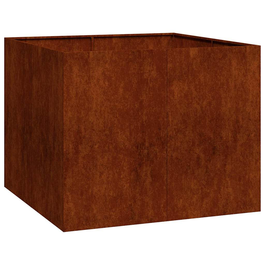 PFLANZKÜBEL Rostig 100/100/80 Cm Wetterfester Stahl - Braun, Metall (100/80/100cm) - vidaXL