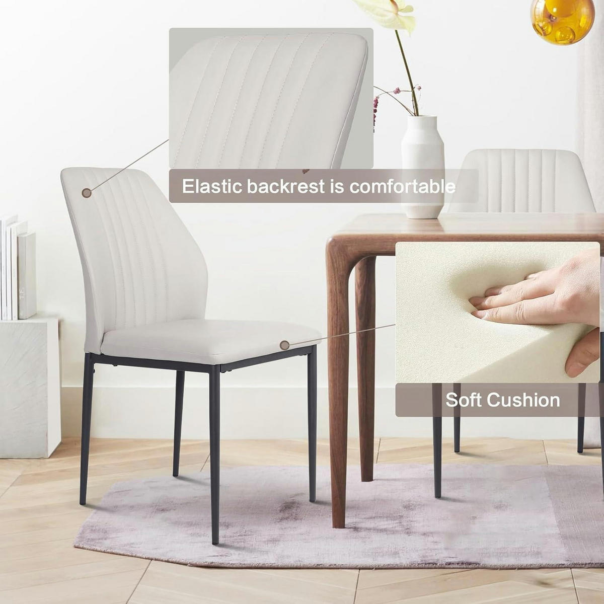 ESSZIMMERSTUHL 2-teiliges Set Kunstleder Beige - Beige, Kunststoff (76/30/30cm)