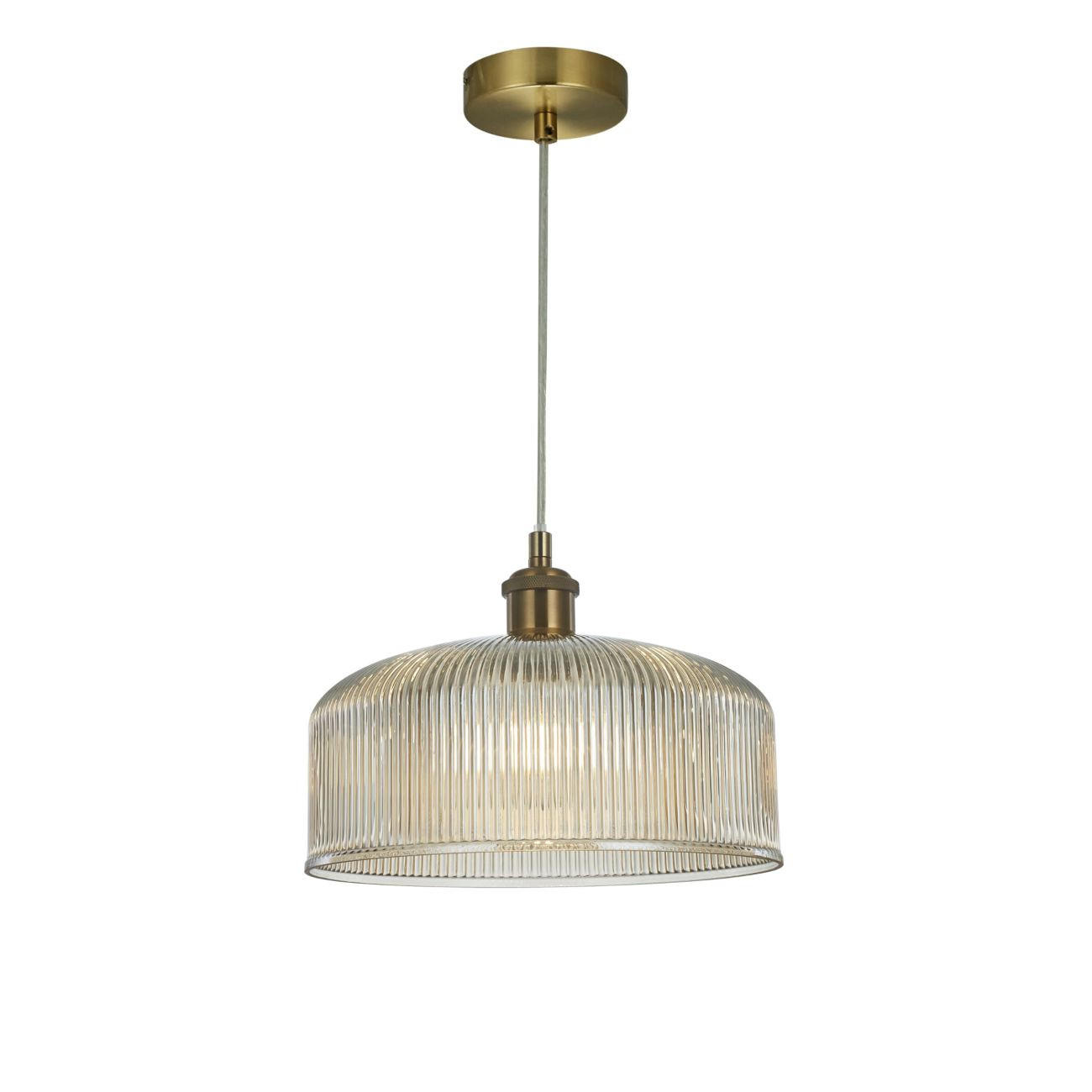 HÄNGELEUCHTE Auréline, Bernstein und Messing, 13cm - Goldfarben, Glas (120/27/13cm) - KOSILUM