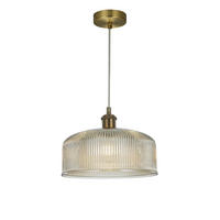 HÄNGELEUCHTE Auréline, Bernstein und Messing, 13cm - Goldfarben, Glas (120/27/13cm) - KOSILUM