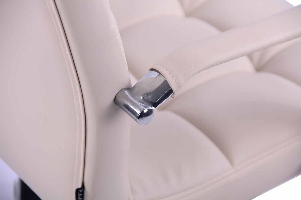 DREHSTUHL Lederlook creme - Chromfarben/Creme, Textil/Metall (56/94/62cm) - CLP