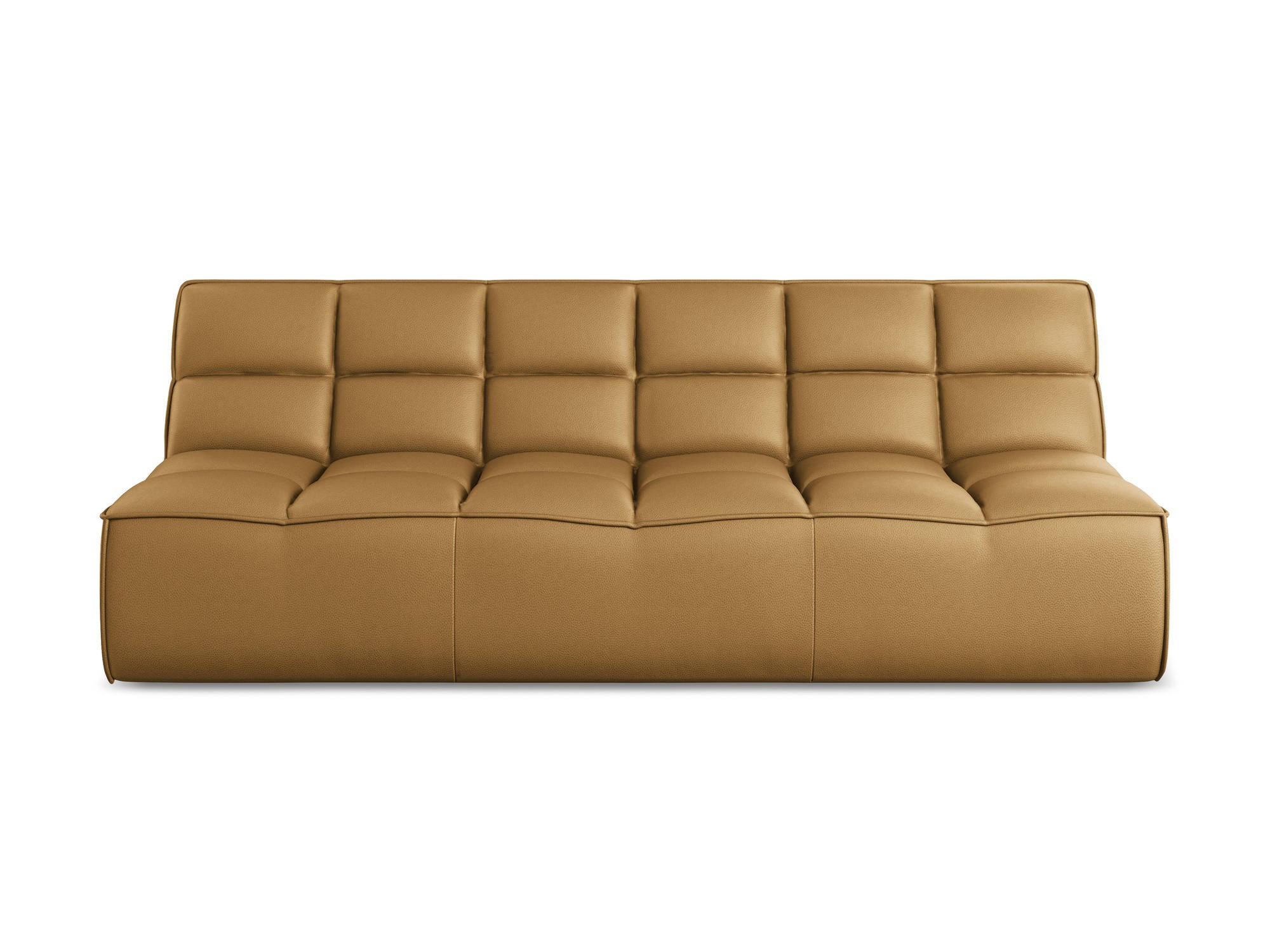 3-SITZER SOFA Kunstleder Braun - Cognac/Schwarz, Leder/Kunststoff (210/75/93cm) - Makamii