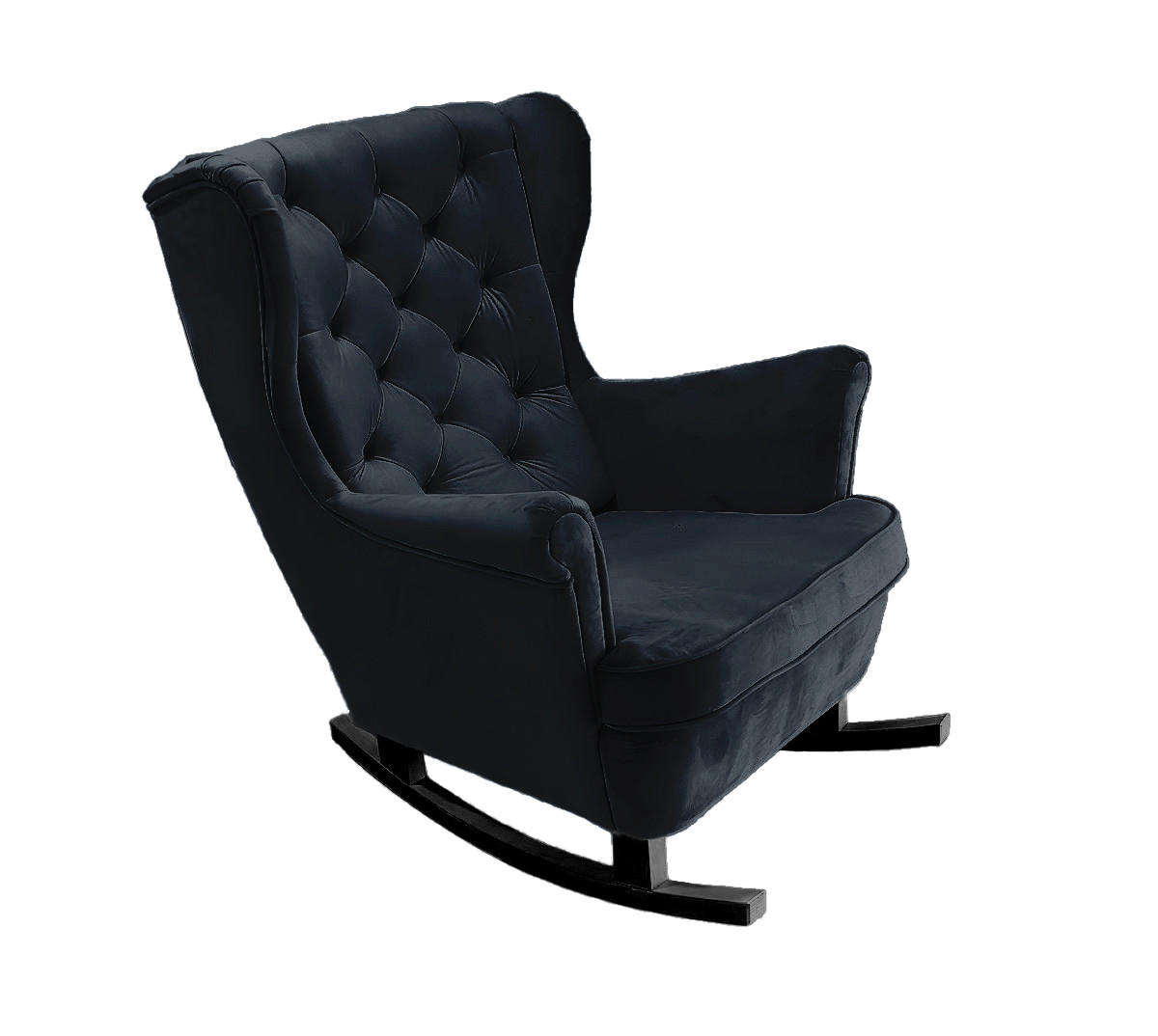 SCHAUKELSESSEL mit gepolstertem Sitz und Armlehnen, 102x81x95 cm, Schwarz_29863 - Brombeere/Schwarz, Holz/Textil (81/102/95cm) - DomoHome