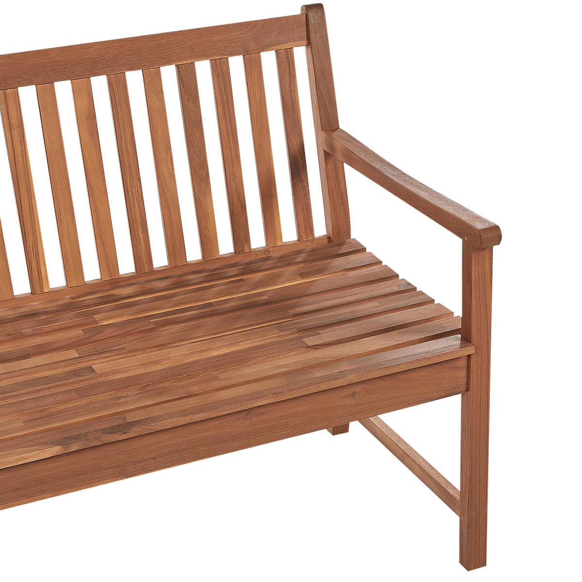 GARTENBANK 3-Sitzer Heller Holzfarbton Vivara - Hellbraun/Rot, Holz (180/88/56cm) - Beliani