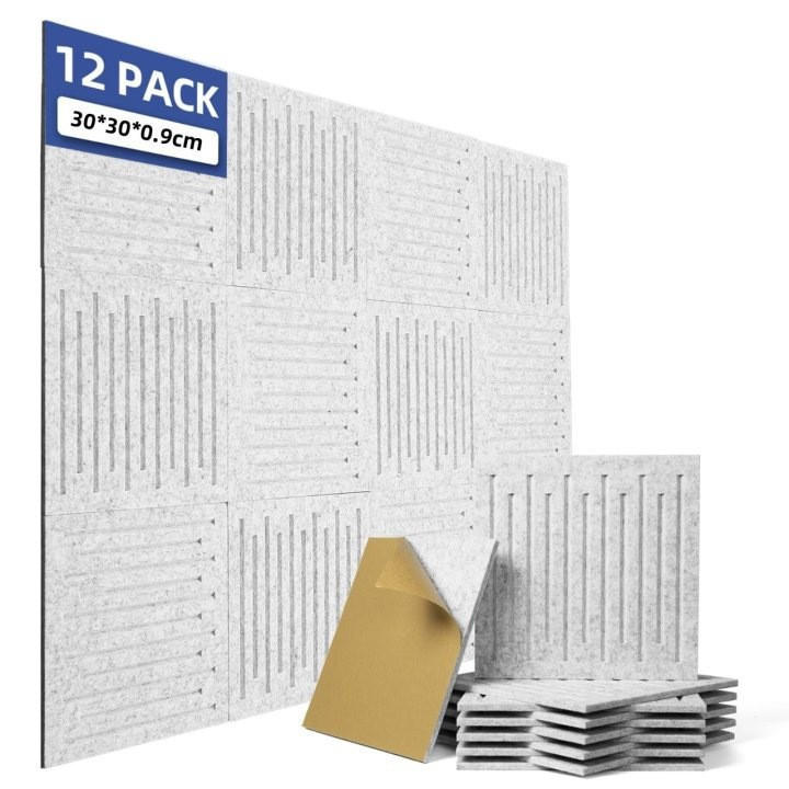 AKUSTIKPANEEL，SELBSTKLEBEND, 30 × 30 × 1 cm, 12 Stück - Grau, Textil (30/30/1cm)