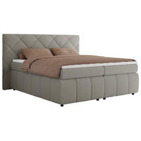BOXBETT RITA 140/200 - Hellgrau Boucle - H3 - Hellgrau, Holz/Textil (140/200cm)