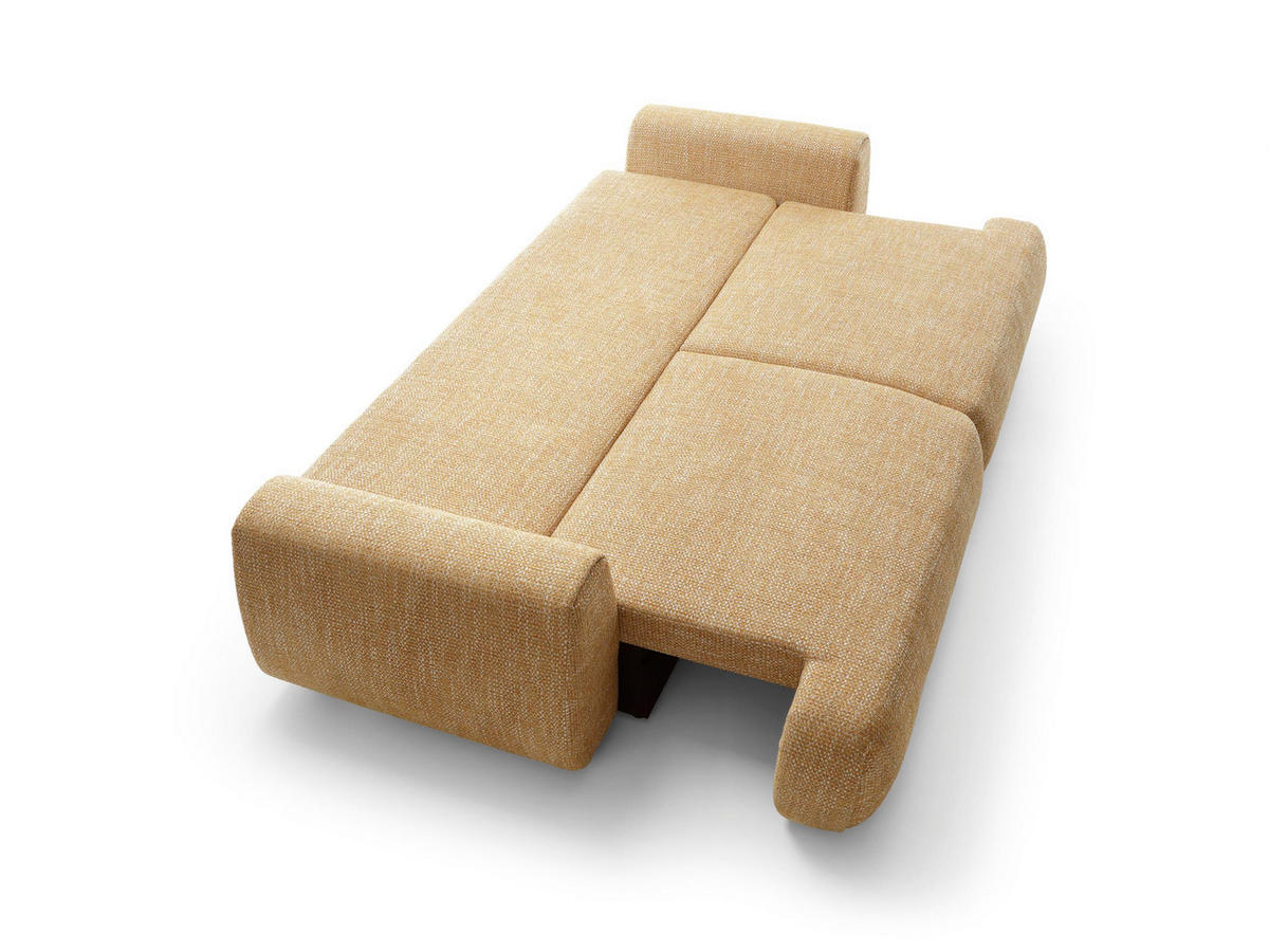 SOFA Morena Gelb, mit Schlaffunktion, Zweisitzer Sofa - Gelb, Holzwerkstoff/Textil (260/81/106cm) - Bettso