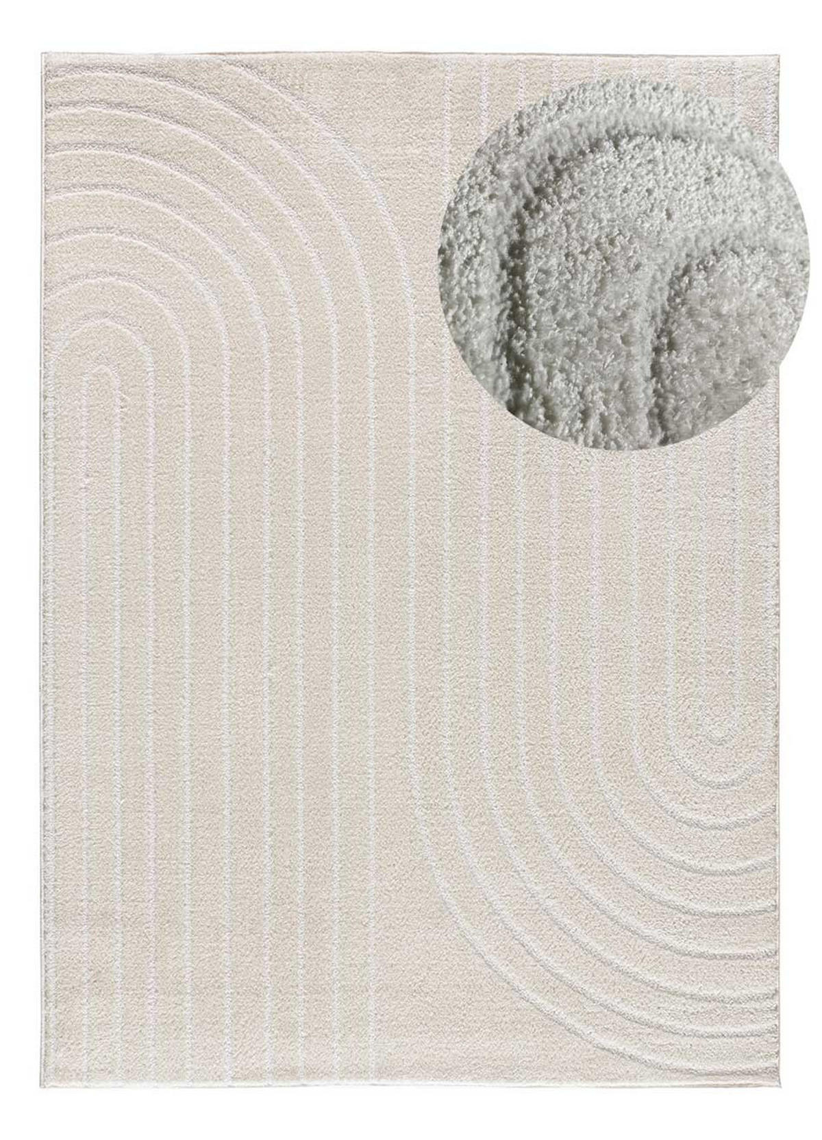 WEBTEPPICH Weiß Geprägt Blanche 160/230 cm - Weiß, Naturmaterialien/Textil (160/230cm) - Atticgo