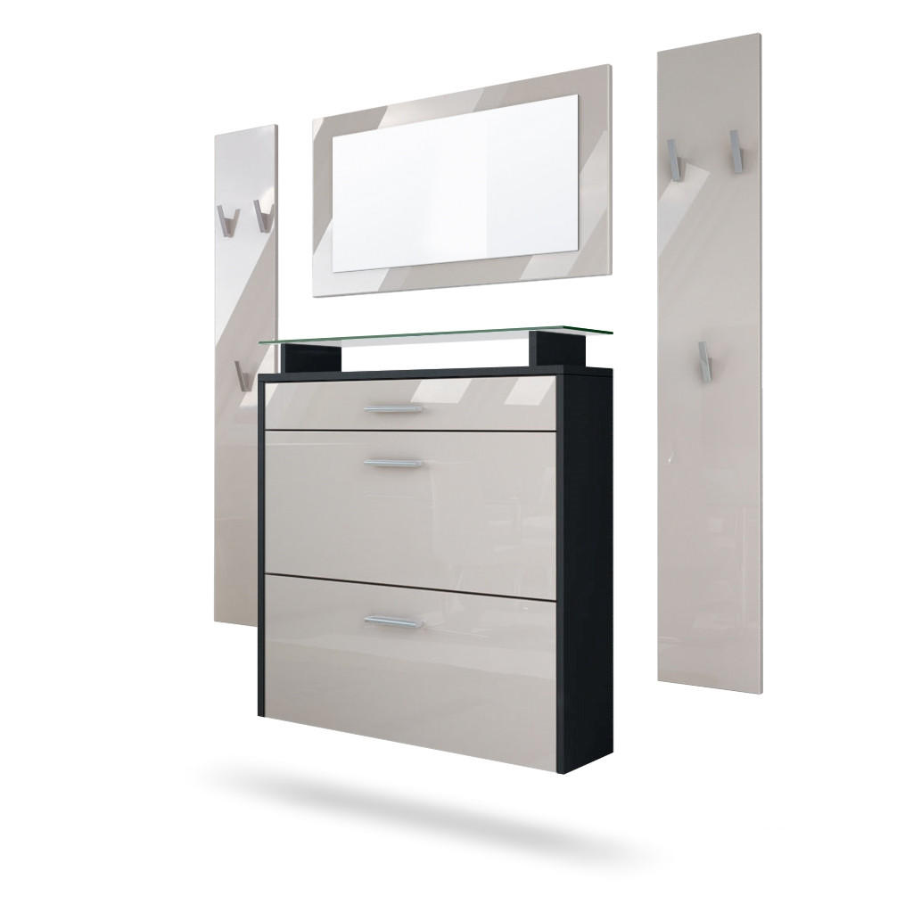 GARDEROBE Malea Front in Sandgrau Hochglanz - Sandfarben, Holzwerkstoff (180/180/23cm) - Vladon
