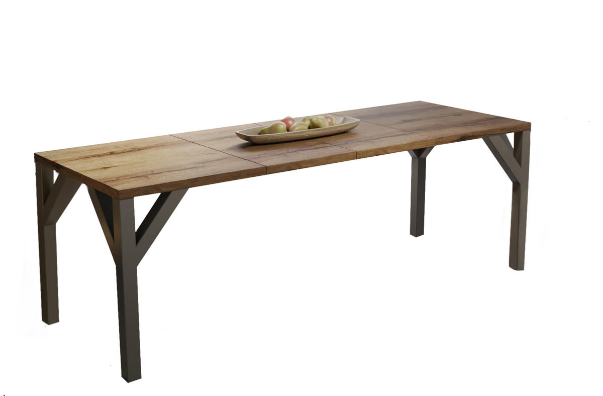 ESSTISCH Baltika ausziehbar bis 240 cm - Mooreichefarben, Holzwerkstoff (130/90/75cm) - Endo-Moebel