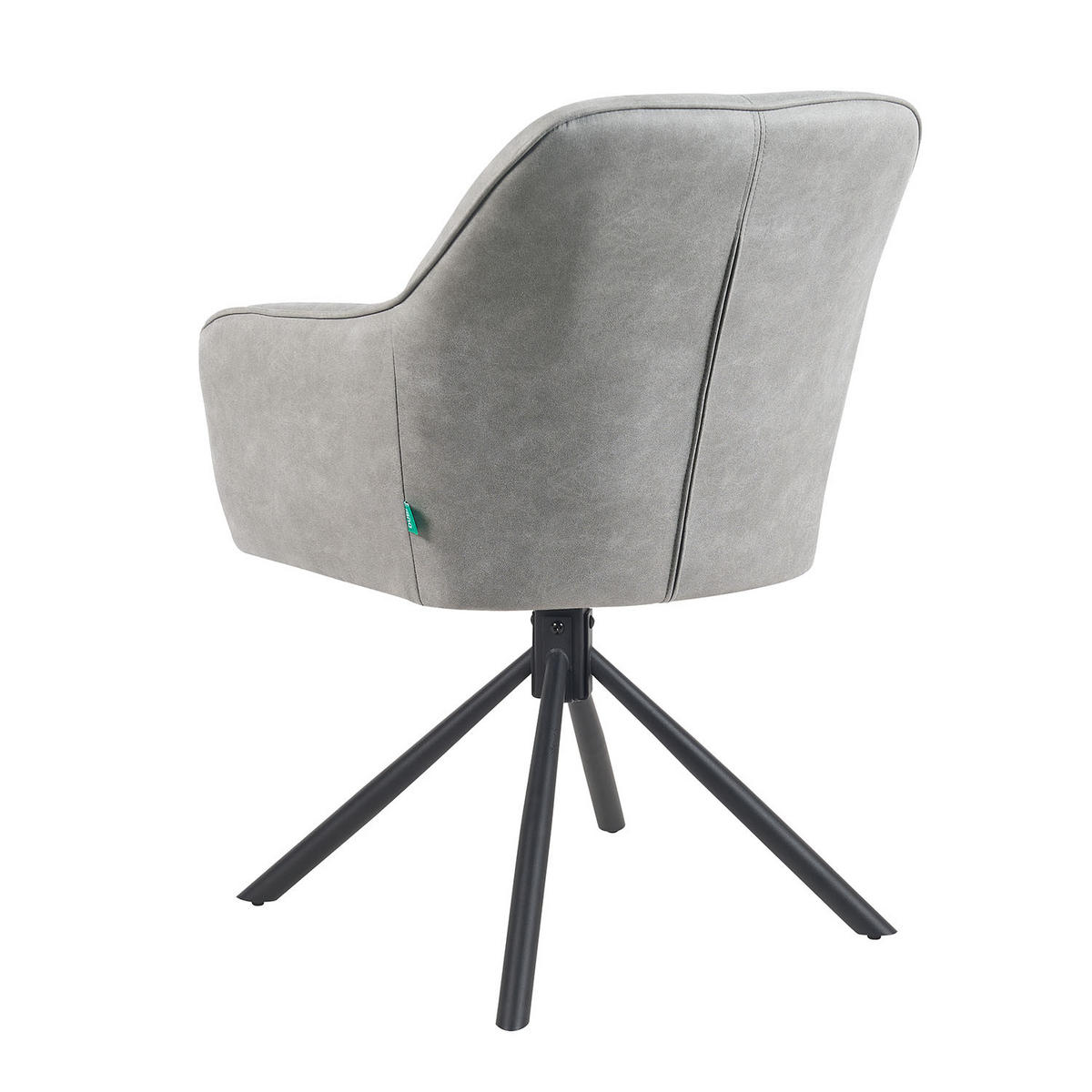 ARMLEHNSTUHL Mika-Piet 2er-Set - Hellgrau/Schwarz, Textil/Metall (60/87/65cm) - DUBI Möbel