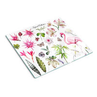 GLASPLATTE 60x52 cm Tropische Kollektion - Pink, Glas (60/0.4/52cm) - TULUP