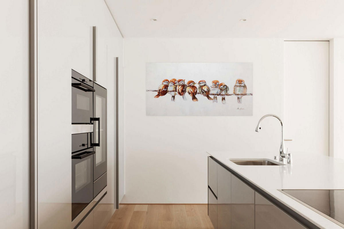 ÖLGEMÄLDE 120/60 cm - Braun/Grau, Holz/Textil (1.6/60cm) - KUNSTLOFT
