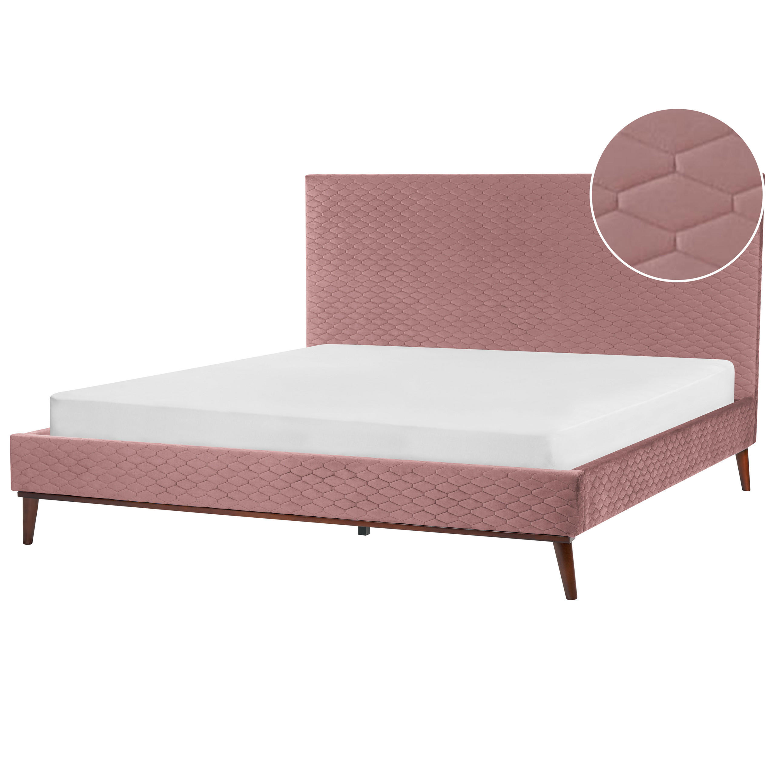 POLSTERBETT mit Lattenrost 180x200 cm Rosa Bayonne - Pink, Textil (180/200cm) - Beliani