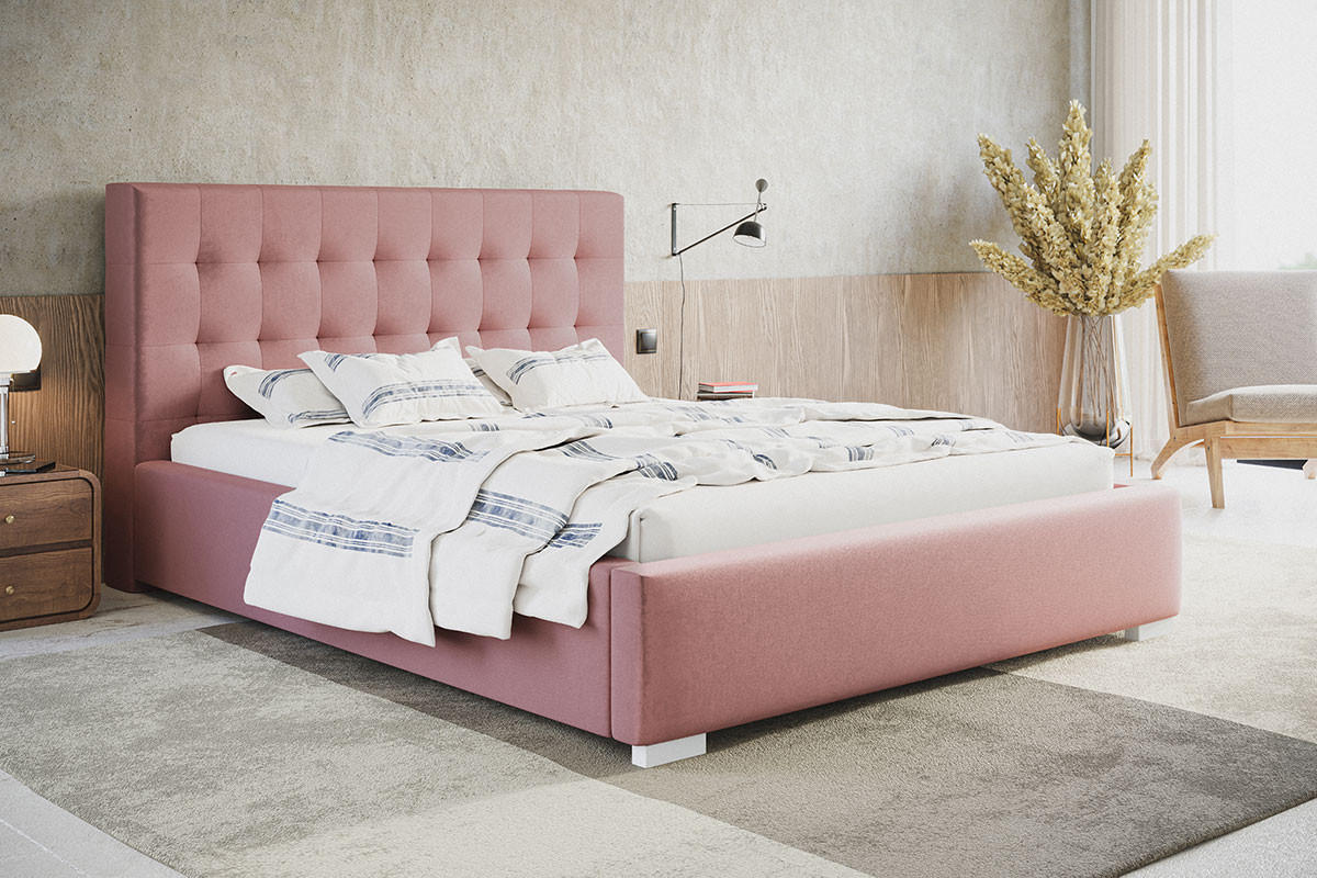 BETT Rosa BEN 2 140x200 cm - Rosa, Textil (140/200cm) - Sepro Meble