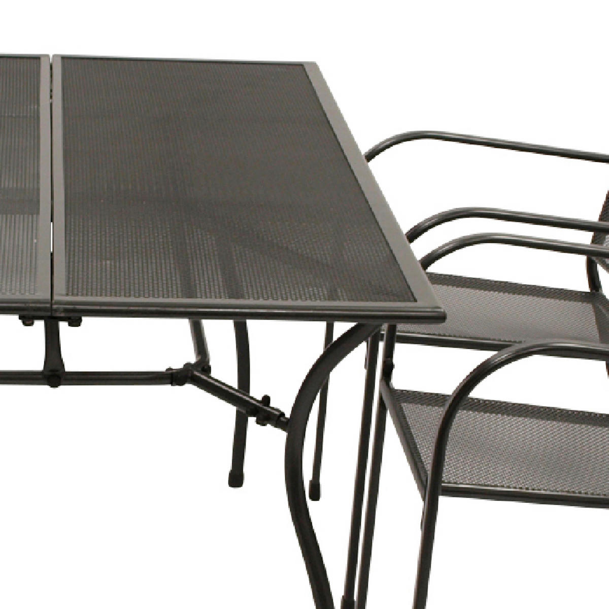 GARTENESSGRUPPE Glasgow - GARTEN-GARNITUR für 4 Personen - Gartenmöbel Set 5-teilig - Streckmetall anthrazit - Grau, Metall - TPFGarden