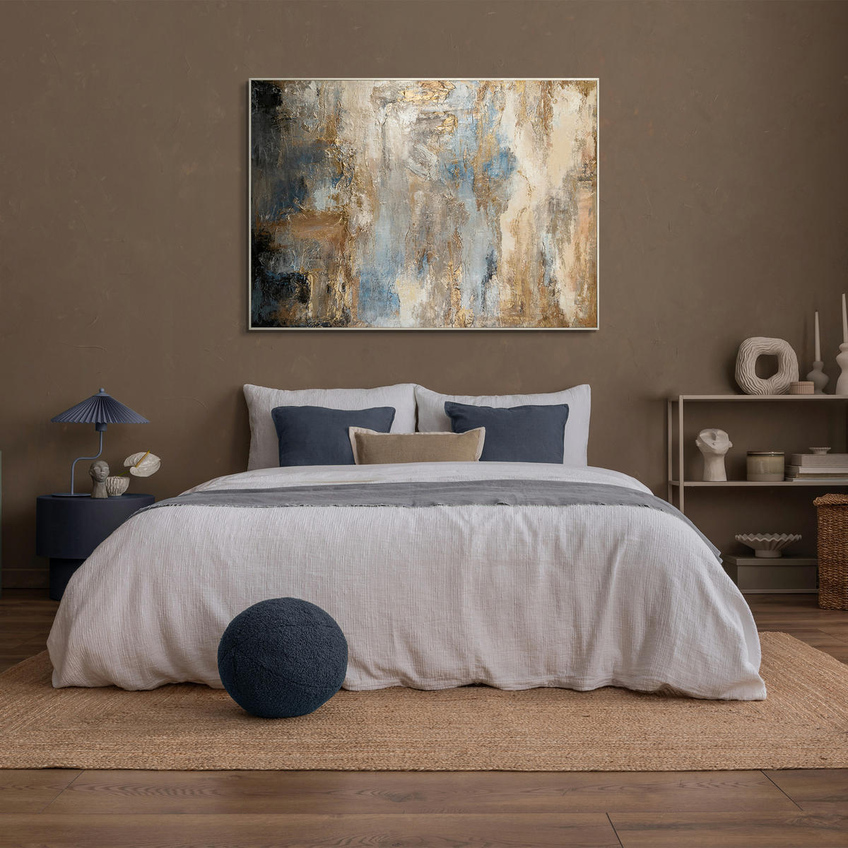 GEMÄLDE Glanz und Eleganz II Schattenfugenrahmen Beige 120x80 cm - Beige, Holz (120/80cm) - YS-art gallery