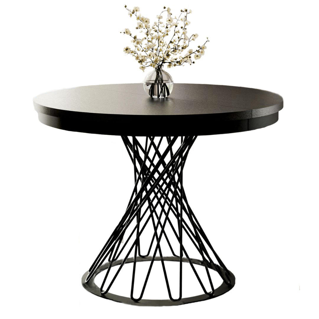 ESSTISCH 120-160 LUKO Schwarz - Schwarz, Holzwerkstoff (120/120/77cm) - Compleo24