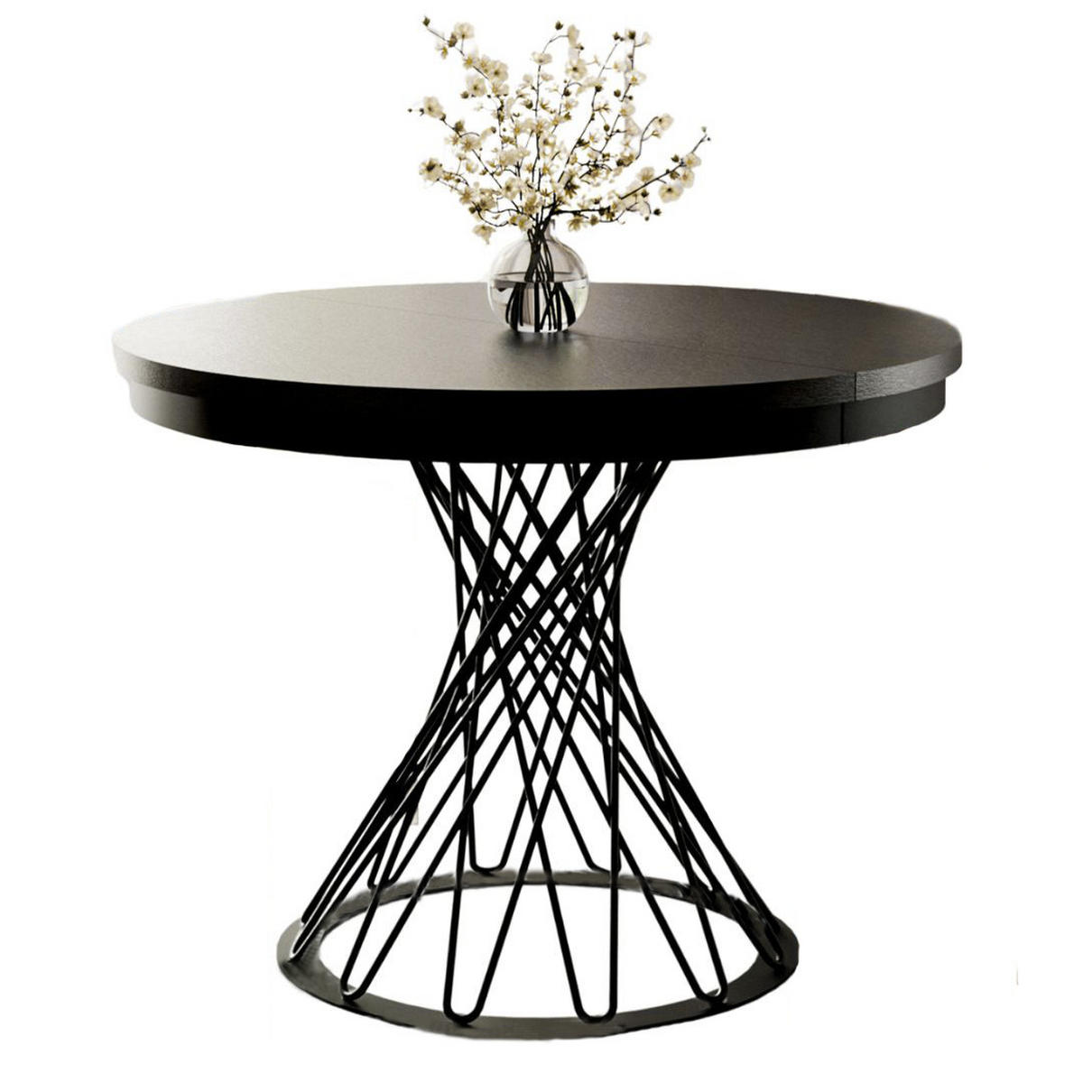 ESSTISCH 120-160 LUKO Schwarz - Schwarz, Holzwerkstoff (120/120/77cm) - Compleo24