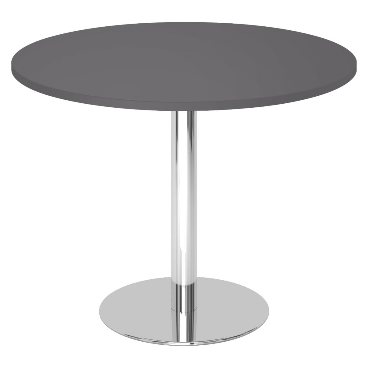 PAUSENTISCH groß STF 100/100/74,5 cm in Graphitfarben/Chrom - Chromfarben/Graphitfarben, Holzwerkstoff (100/100/74.5cm) - bümö