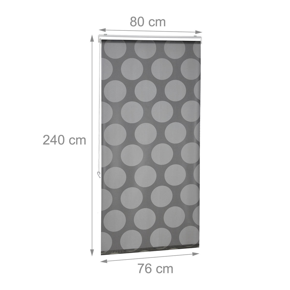 DUSCHROLLO - Grau, Kunststoff/Metall (80/4.5cm) - Relaxdays