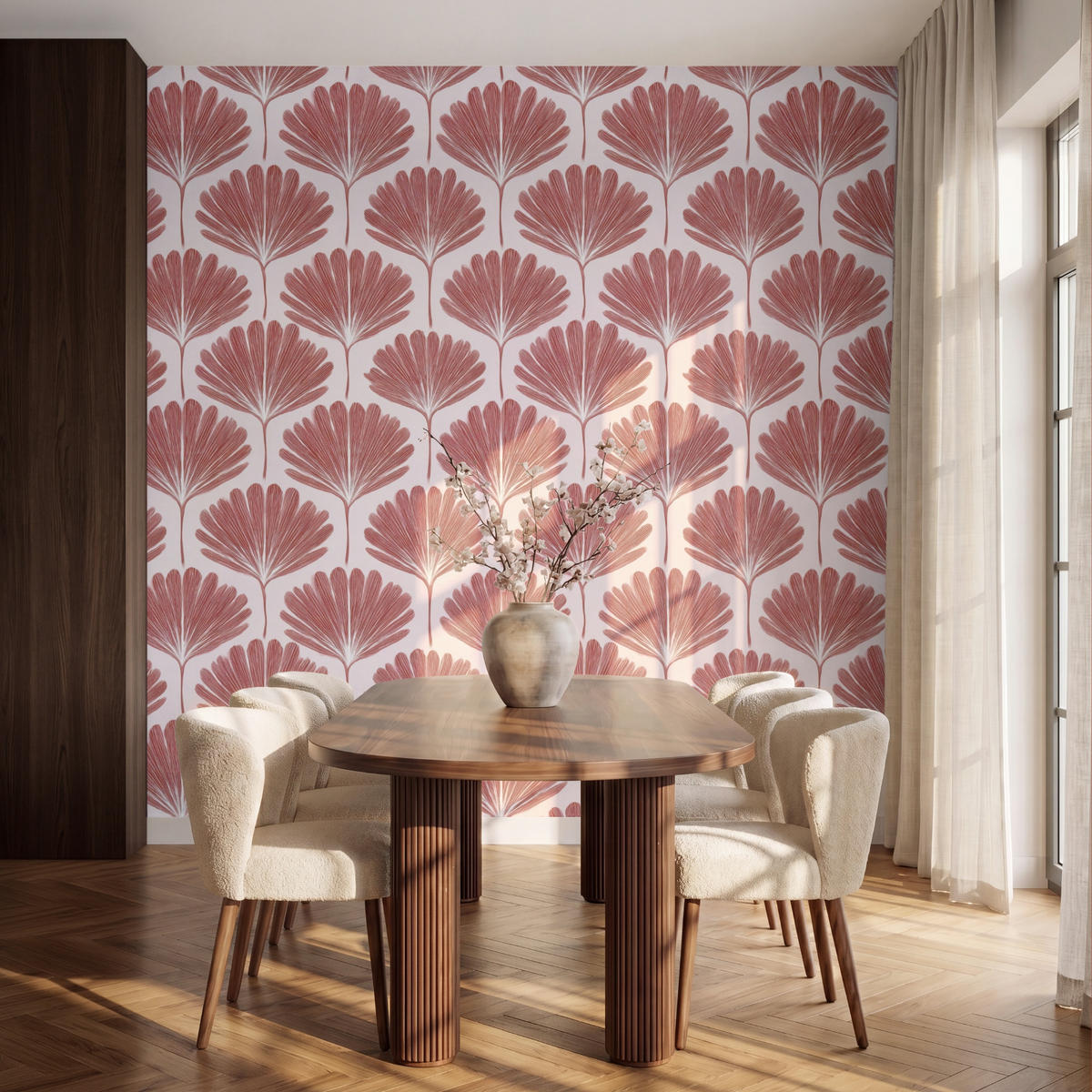 TAPETE - Fächer - Motiv - Terra - 240x220 cm - Rotbraun, Papier (240/220cm) - OnlyWow