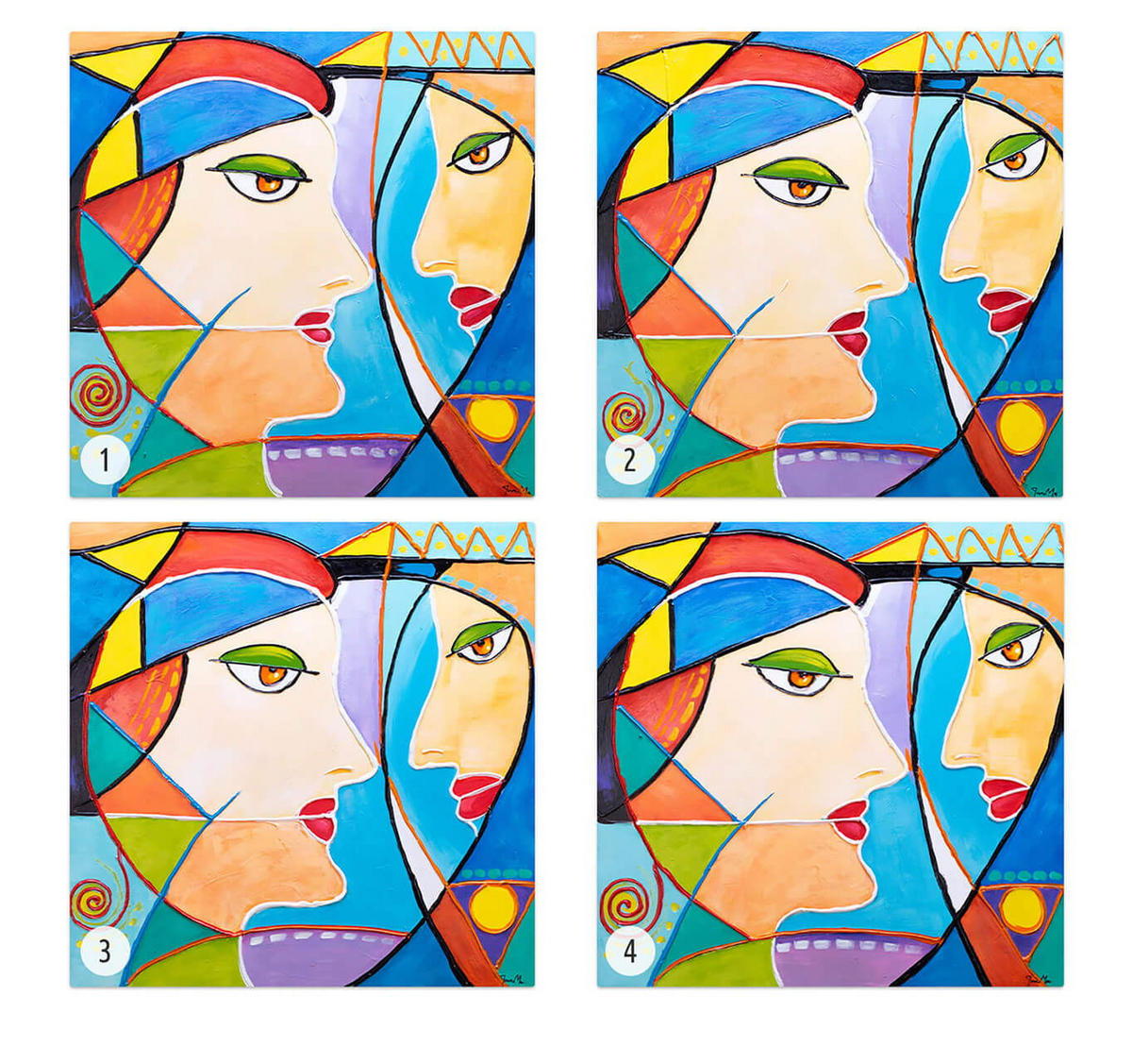 ACRYLBILD HANDGEMALT 87/87 cm - Multicolor, Holz/Textil (87/87cm) - KUNSTLOFT