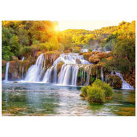 FOTOTAPETE Wasserfall 3D Natur 250x175 - Multicolor, Papier (250/175cm) - Wallarena