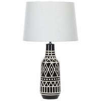 TISCHLAMPE Shebelle 38/38/68 cm - Schwarz, Keramik (38/38/68cm) - Beliani