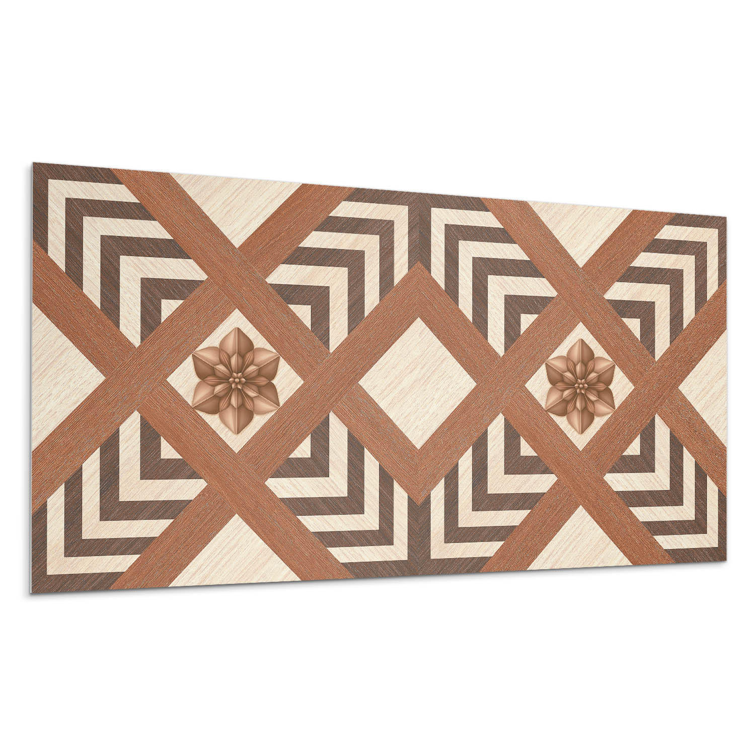 WANDPANEEL 10x 40x20 cm selbstklebend Selva - Kastanienfarben, Kunststoff (20/1.6/40cm) - Wallfluent