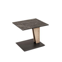 BEISTELLTISCH Cella 55x47x47 höhenverstellbar Wildeiche/Nero - Schwarz, Keramik (55/47/47cm) - 58aufmkessel