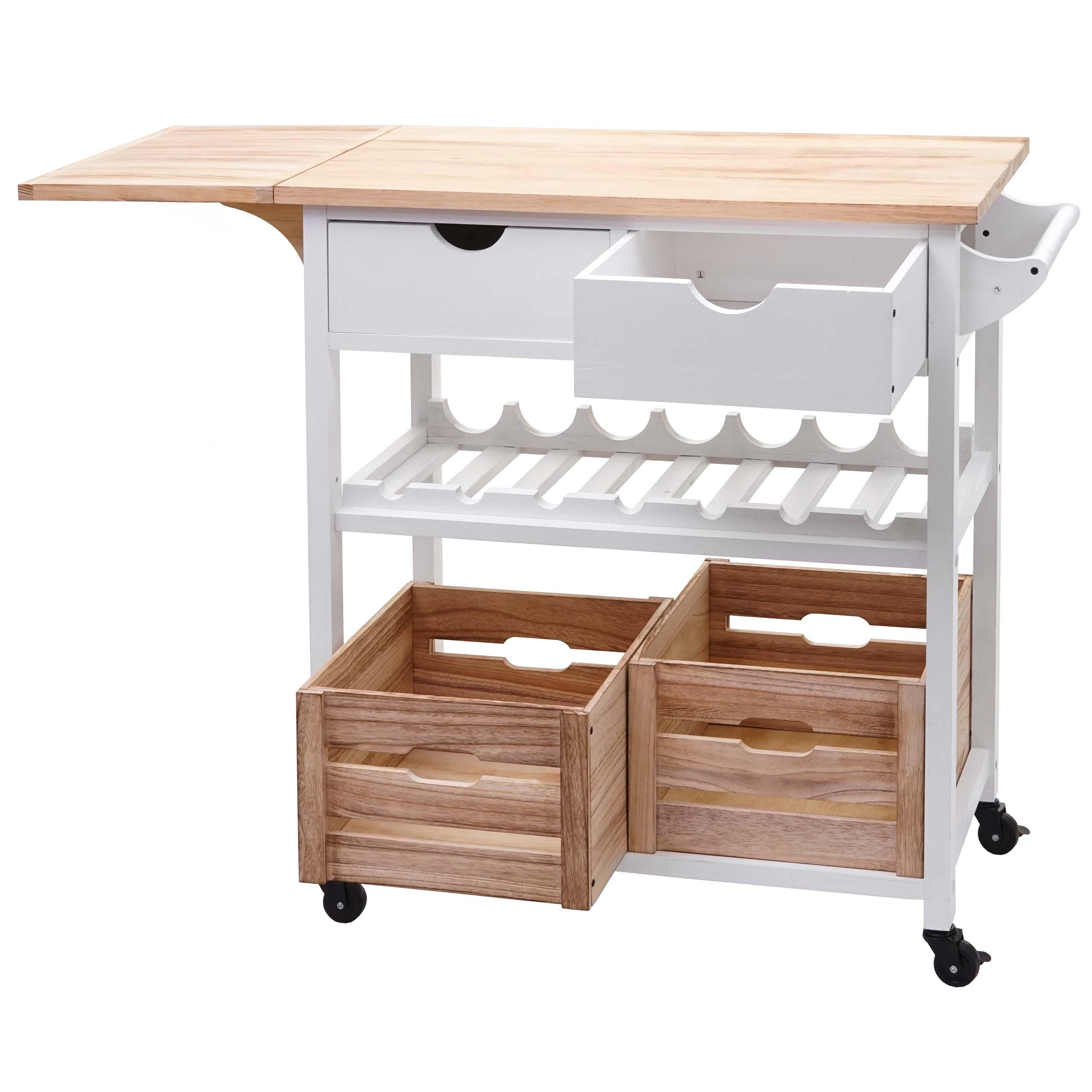 SERVIERWAGEN Weiß, Buche Dekor - Buchefarben/Weiß, Holz (119/89/89cm) - MCW