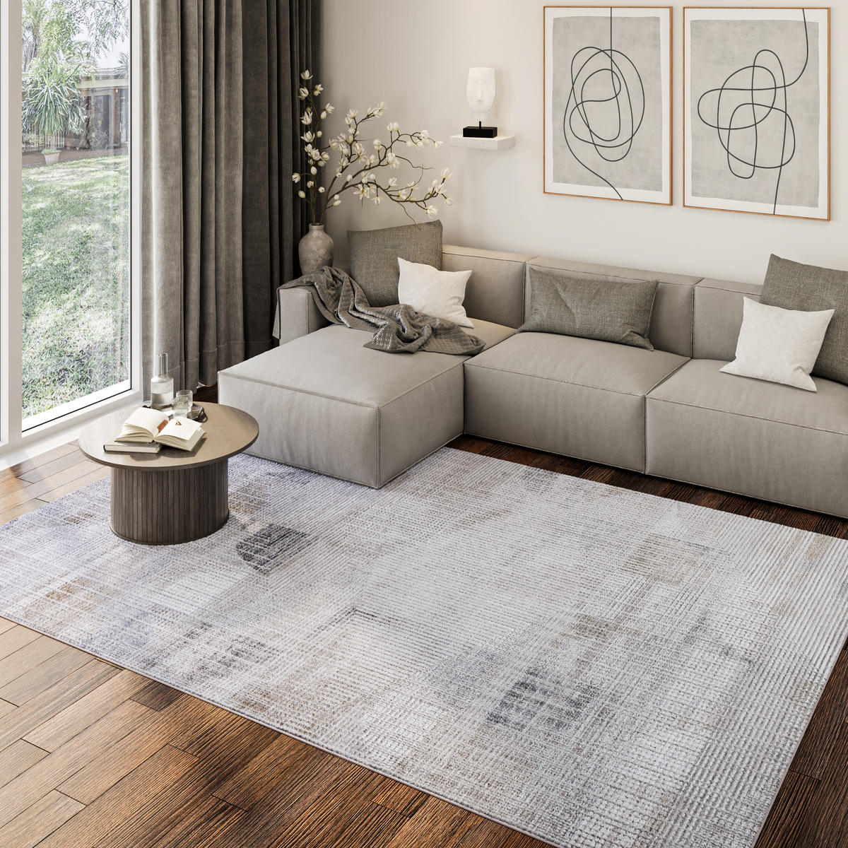 TEPPICH COMO Grau 120/170 cm - Grau, Kunststoff (120/170cm) - Tapiso